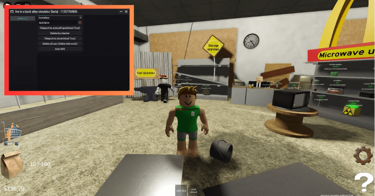 Live in a Back Alley Simulator Script