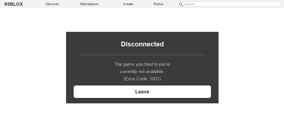 How to Fix Error Code 1001 in Roblox