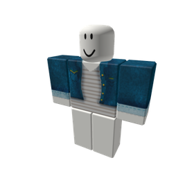 Free Items 135 Grey Striped Shirt with Denim Jacket - free Roblox item